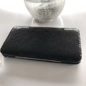 FOREVER 21 Black Clutch with Gold Trim Gold trim
